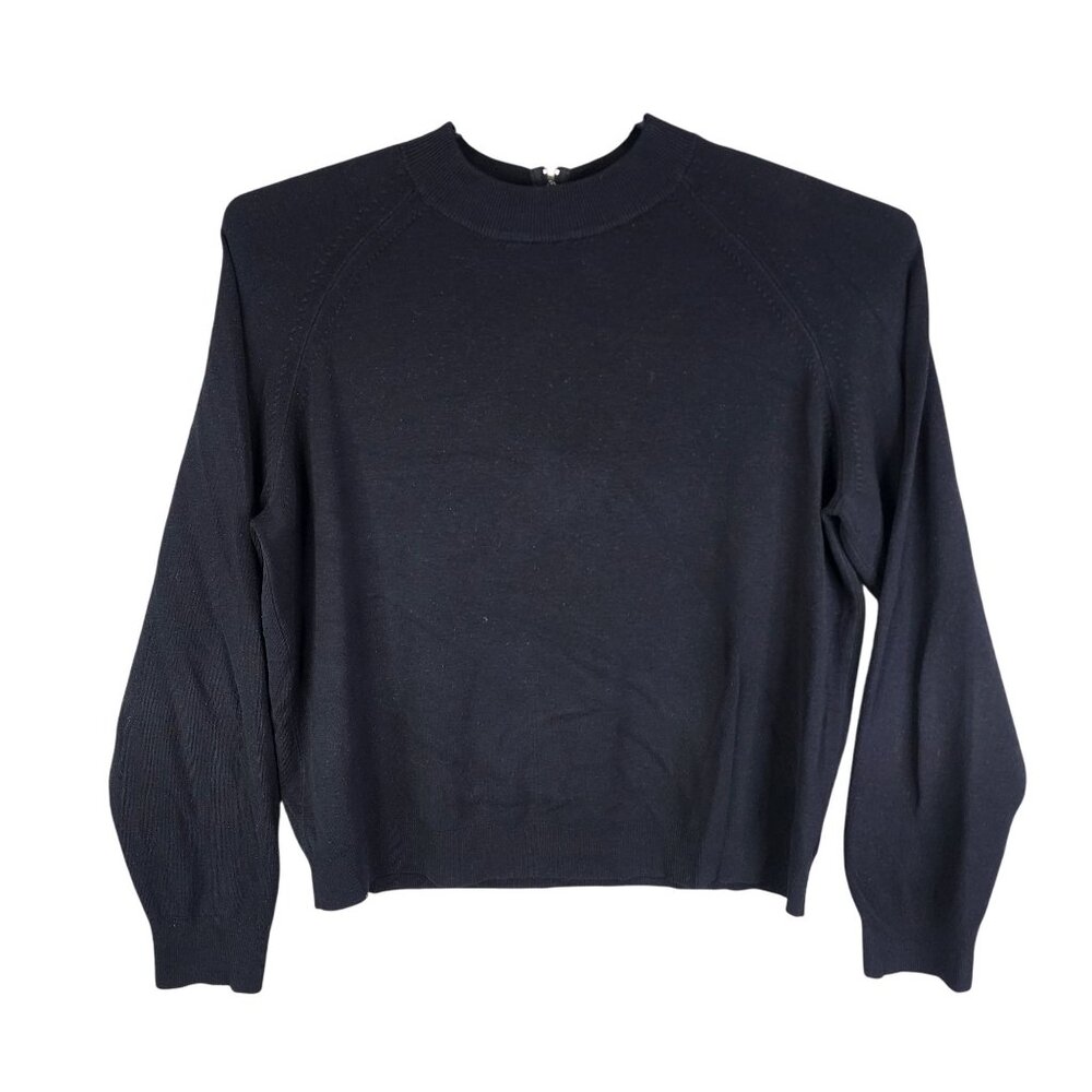 Womens Black Hampshire Studio Sweater 1/2 Zip Long Sleeve Crew Neck Size XL